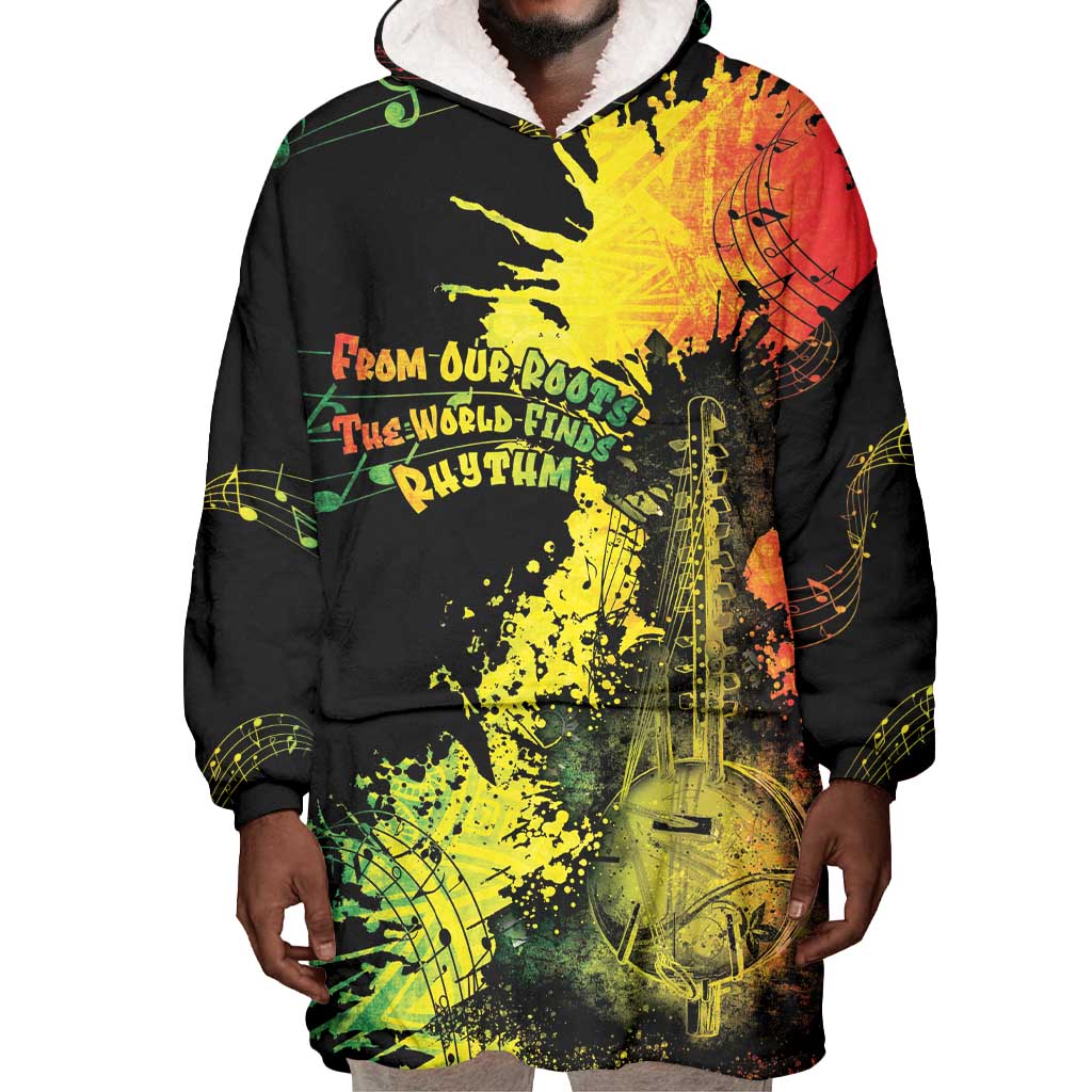 Afro Music Pride Wearable Blanket Hoodie From Our Roots The World Finds Rhythm - African Pride