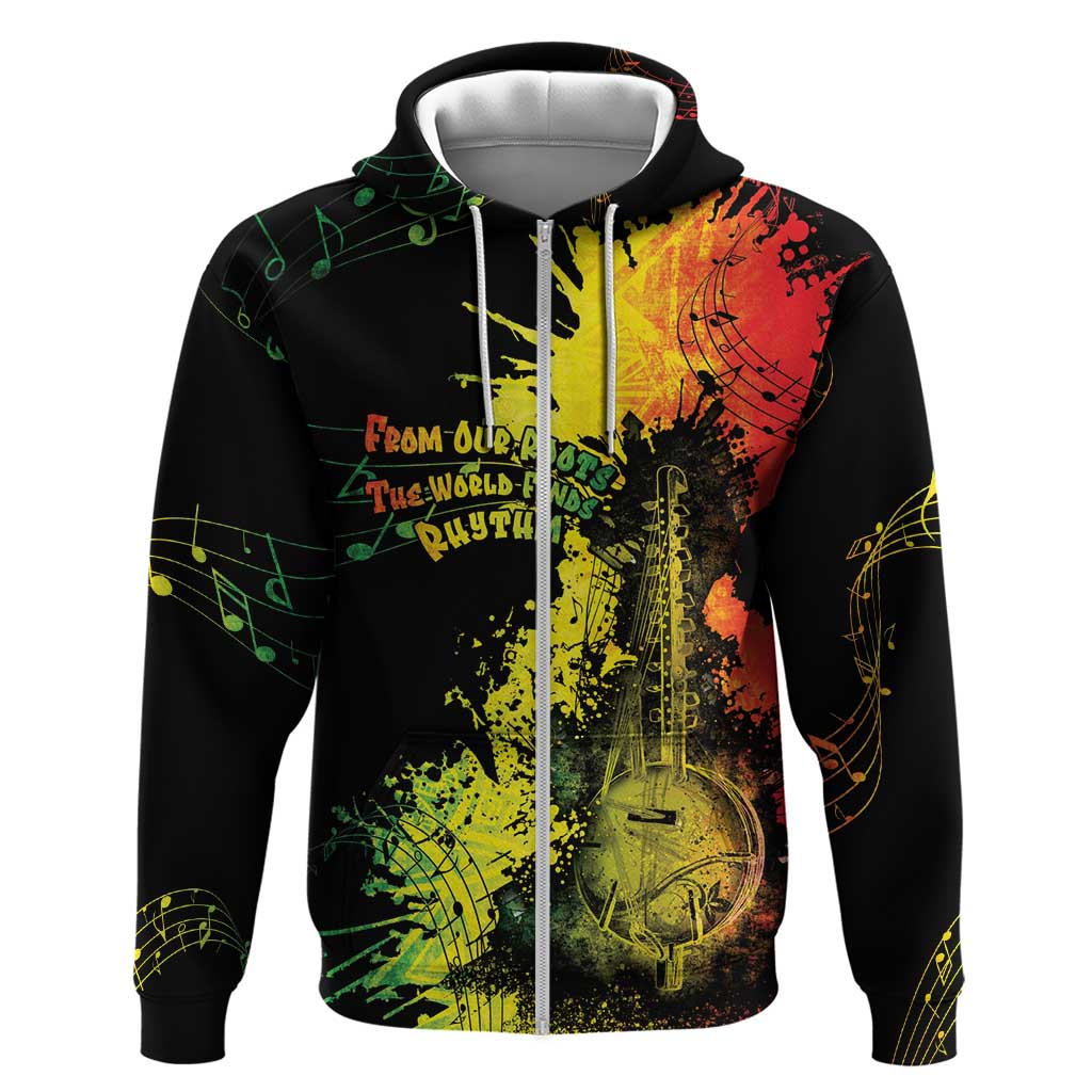 Afro Music Pride Zip Hoodie From Our Roots The World Finds Rhythm - African Pride