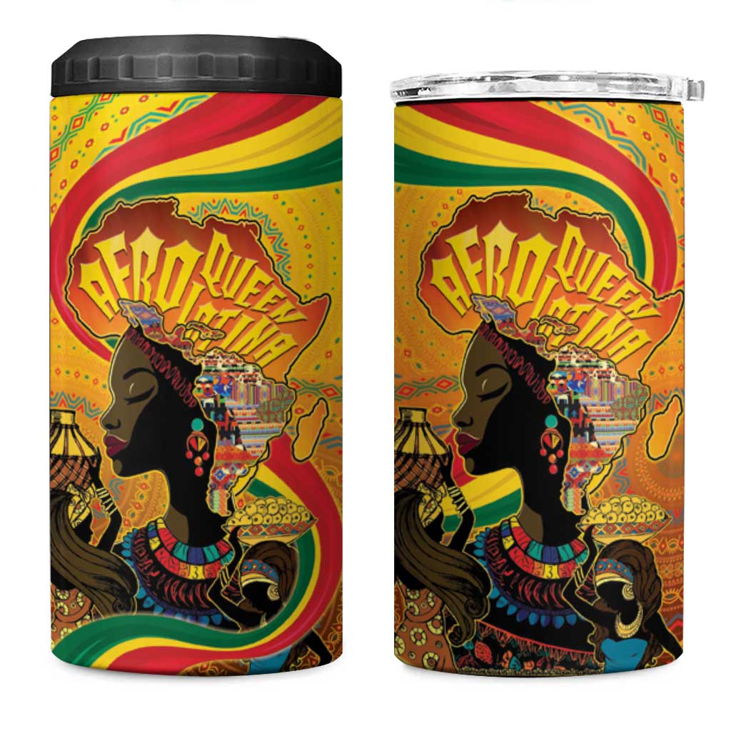Afro Latina Queen 4 in 1 Can Cooler Tumbler The Beauty Of Black Women - African Pride