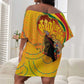 Afro Latina Queen Off Shoulder Short Dress The Beauty Of Black Women - African Pride