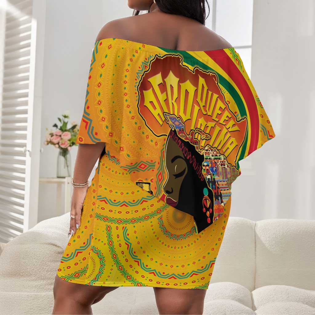 Afro Latina Queen Off Shoulder Short Dress The Beauty Of Black Women - African Pride