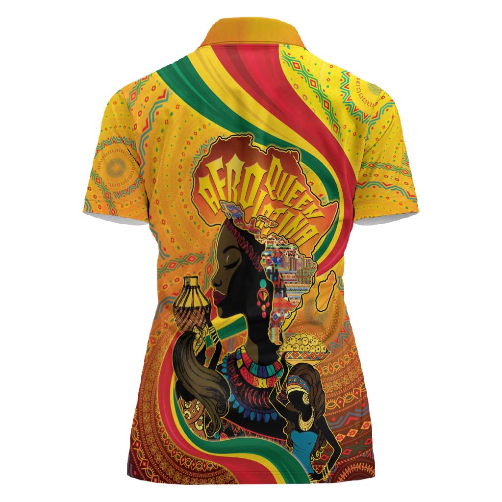 Afro Latina Queen Women Polo Shirt The Beauty Of Black Women - African Pride