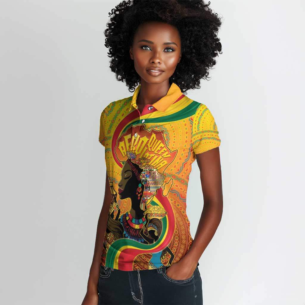 Afro Latina Queen Women Polo Shirt The Beauty Of Black Women - African Pride