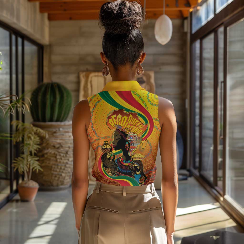 Afro Latina Queen Women Sleeveless Polo Shirt The Beauty Of Black Women - African Pride