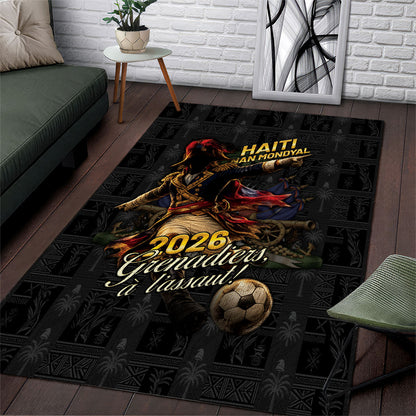 Haiti Football 2026 Area Rug Haiti Nan Mondyal