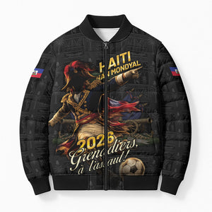Custom Haiti Football 2026 Bomber Puffer Jacket Haiti Nan Mondyal
