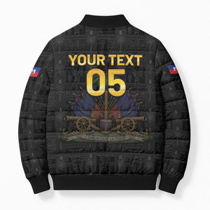Custom Haiti Football 2026 Bomber Puffer Jacket Haiti Nan Mondyal