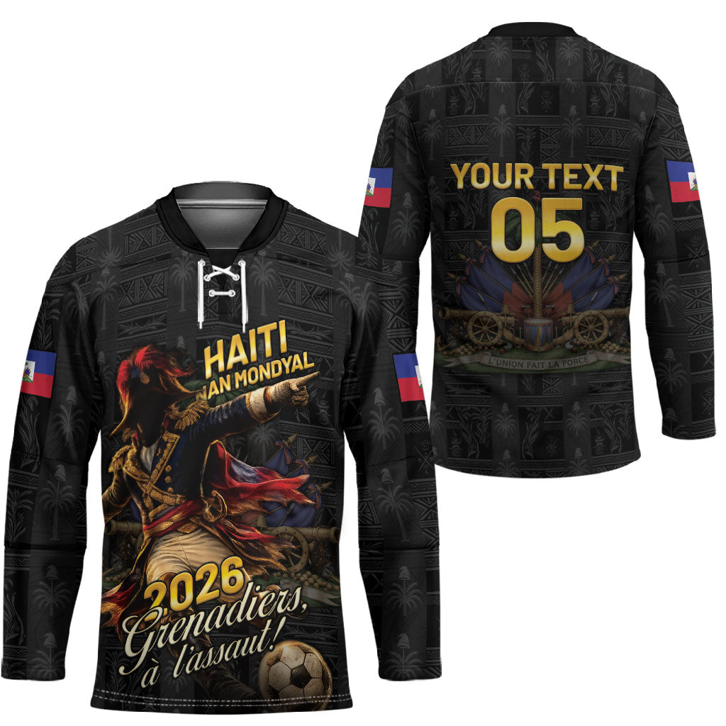 Custom Haiti Football 2026 Hockey Jersey Haiti Nan Mondyal