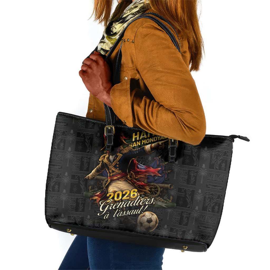 Haiti Football 2026 Leather Tote Bag Haiti Nan Mondyal