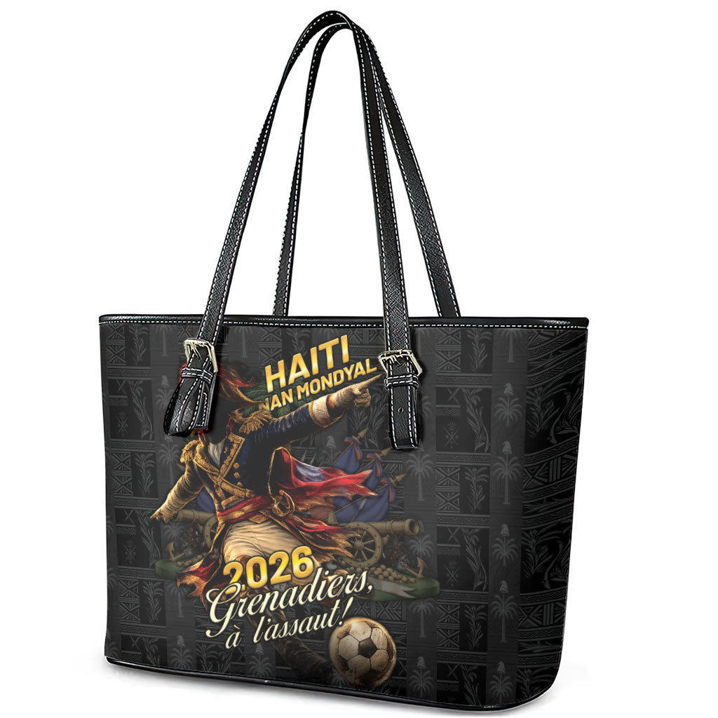 Haiti Football 2026 Leather Tote Bag Haiti Nan Mondyal