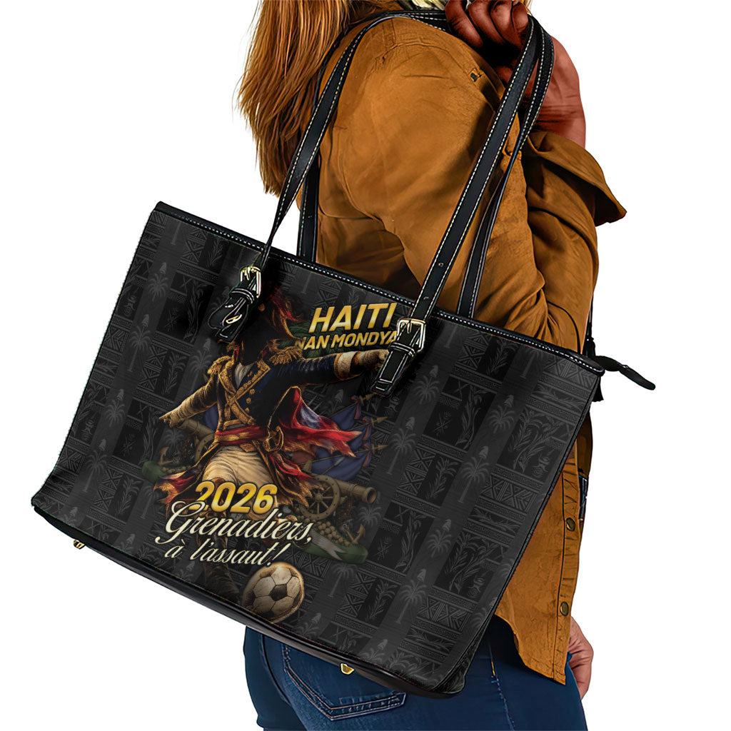Haiti Football 2026 Leather Tote Bag Haiti Nan Mondyal