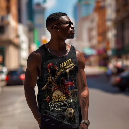 Custom Haiti Football 2026 Men Tank Top Haiti Nan Mondyal