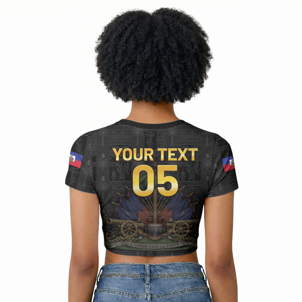 Custom Haiti Football 2026 Raglan Cropped T shirt Haiti Nan Mondyal