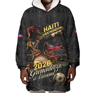 Custom Haiti Football 2026 Wearable Blanket Hoodie Haiti Nan Mondyal