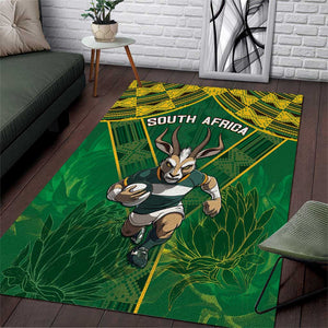 South Africa Rugby 2024 Area Rug Go Bokke African Pattern