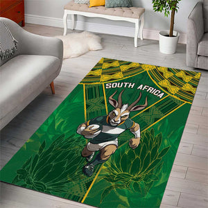 South Africa Rugby 2024 Area Rug Go Bokke African Pattern