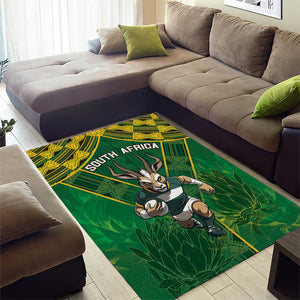 South Africa Rugby 2024 Area Rug Go Bokke African Pattern