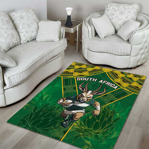 South Africa Rugby 2024 Area Rug Go Bokke African Pattern