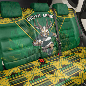 South Africa Rugby 2024 Back Car Seat Cover Go Bokke African Pattern