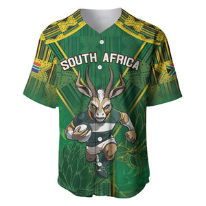 Custom South Africa Rugby 2024 Baseball Jersey Go Bokke African Pattern