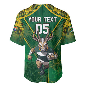 Custom South Africa Rugby 2024 Baseball Jersey Go Bokke African Pattern