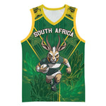 Custom South Africa Rugby 2024 Basketball Jersey Go Bokke African Pattern LT05