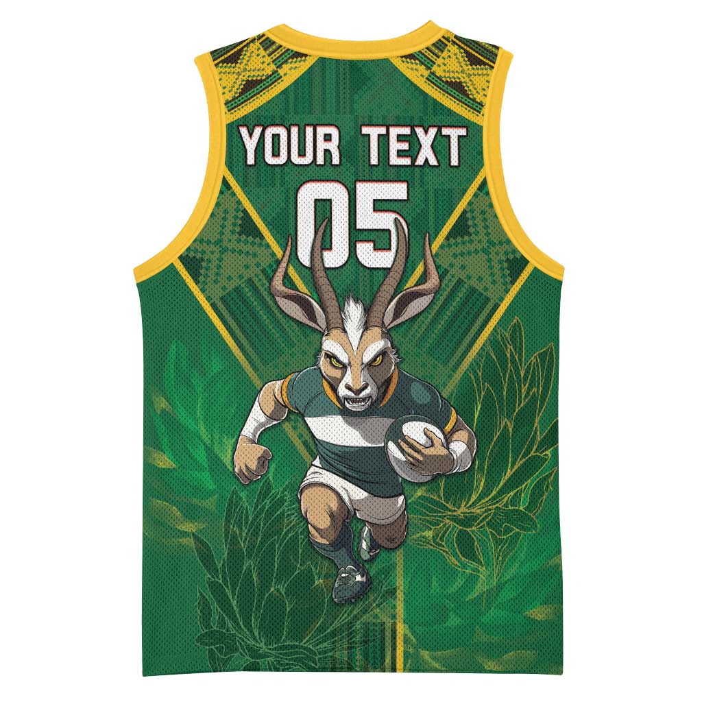 Custom South Africa Rugby 2024 Basketball Jersey Go Bokke African Pattern LT05