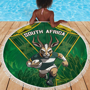 South Africa Rugby 2024 Beach Blanket Go Bokke African Pattern