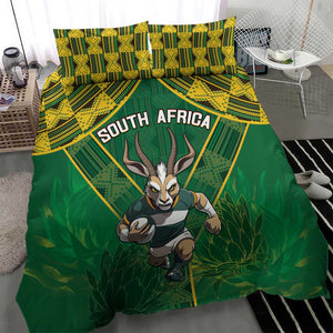 South Africa Rugby 2024 Bedding Set Go Bokke African Pattern