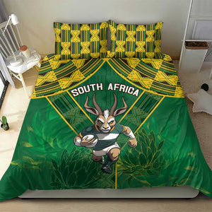 South Africa Rugby 2024 Bedding Set Go Bokke African Pattern