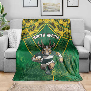 South Africa Rugby 2024 Blanket Go Bokke African Pattern