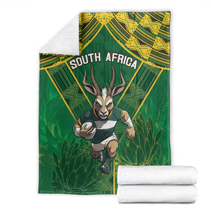 South Africa Rugby 2024 Blanket Go Bokke African Pattern