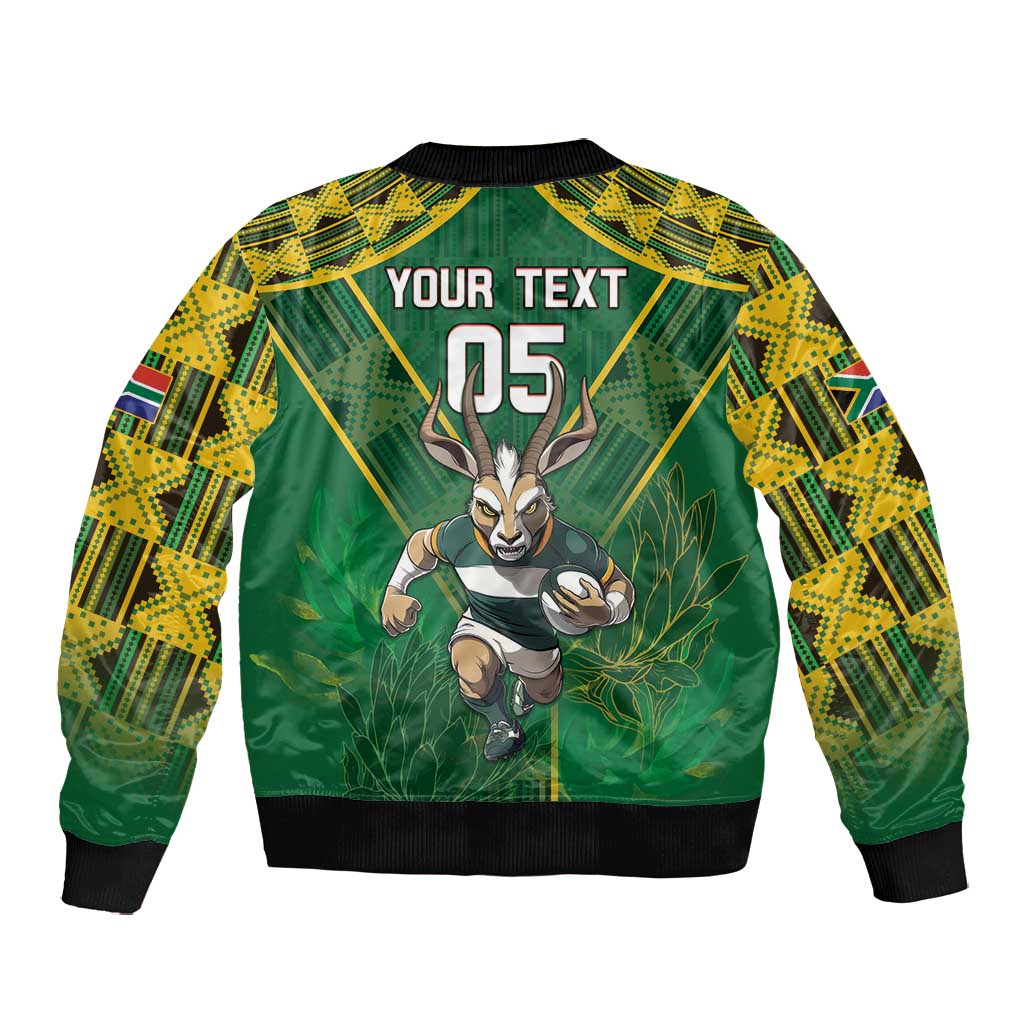 Custom South Africa Rugby 2024 Bomber Jacket Go Bokke African Pattern