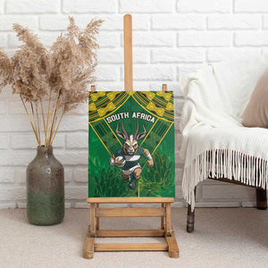 South Africa Rugby 2024 Canvas Wall Art Go Bokke African Pattern