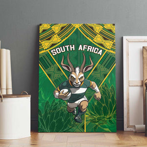 South Africa Rugby 2024 Canvas Wall Art Go Bokke African Pattern