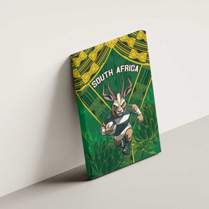 South Africa Rugby 2024 Canvas Wall Art Go Bokke African Pattern