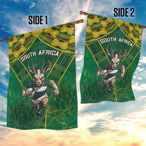 South Africa Rugby 2024 Garden Flag Go Bokke African Pattern