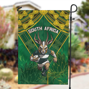 South Africa Rugby 2024 Garden Flag Go Bokke African Pattern