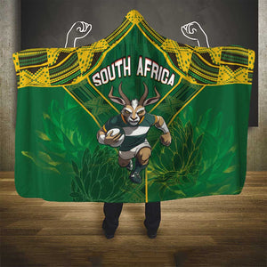 South Africa Rugby 2024 Hooded Blanket Go Bokke African Pattern