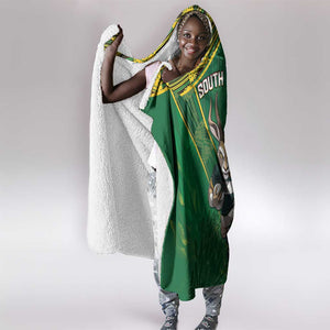 South Africa Rugby 2024 Hooded Blanket Go Bokke African Pattern