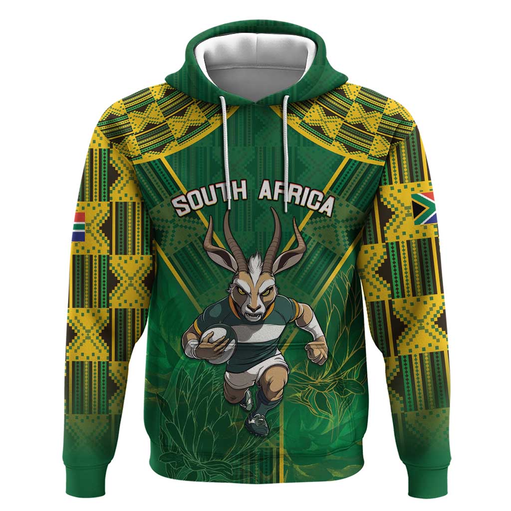 Custom South Africa Rugby 2024 Hoodie Go Bokke African Pattern