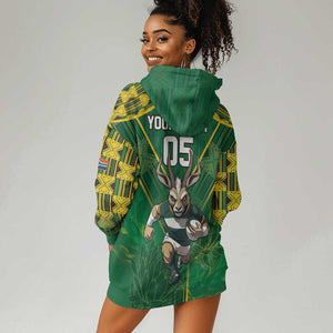 Custom South Africa Rugby 2024 Hoodie Dress Go Bokke African Pattern