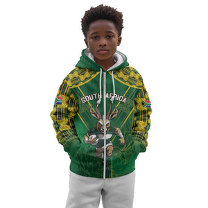 Custom South Africa Rugby 2024 Kid Hoodie Go Bokke African Pattern