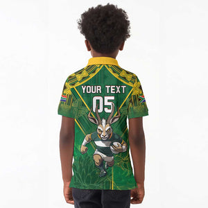 Custom South Africa Rugby 2024 Kid Polo Shirt Go Bokke African Pattern