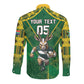 Custom South Africa Rugby 2024 Long Sleeve Button Shirt Go Bokke African Pattern