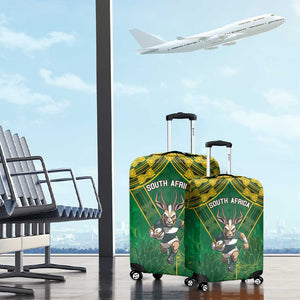 South Africa Rugby 2024 Luggage Cover Go Bokke African Pattern