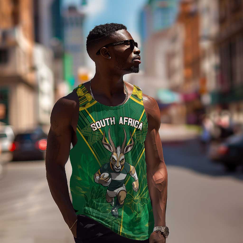 Custom South Africa Rugby 2024 Men Tank Top Go Bokke African Pattern