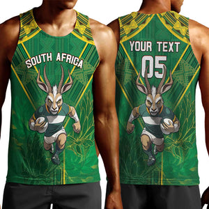 Custom South Africa Rugby 2024 Men Tank Top Go Bokke African Pattern