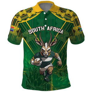 Custom South Africa Rugby 2024 Polo Shirt Go Bokke African Pattern