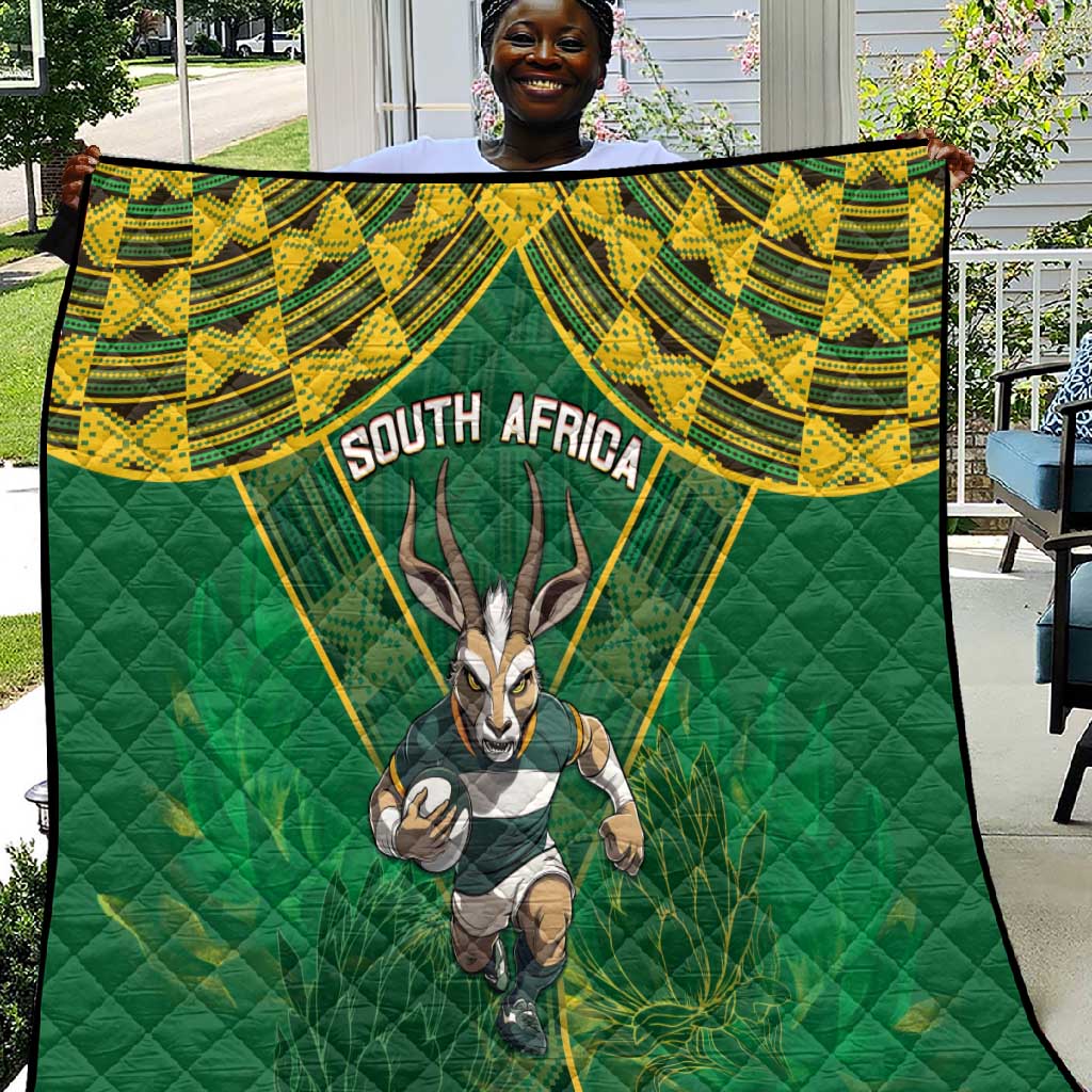 South Africa Rugby 2024 Quilt Go Bokke African Pattern